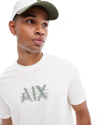 T-shirt coupe carrée avec logo sur le devant - cassé - Armani Exchange - Modalova