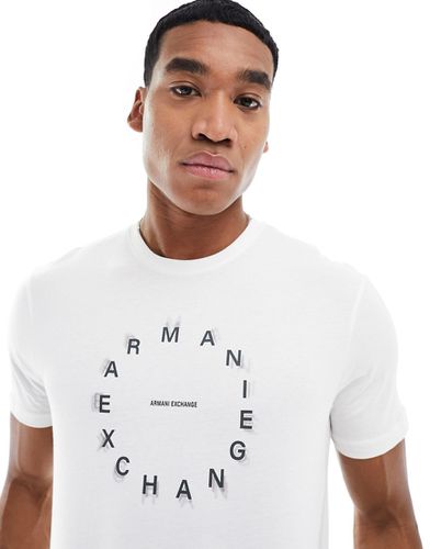 T-shirt avec logo circulaire manuscrit sur la poitrine - cassé - Armani Exchange - Modalova