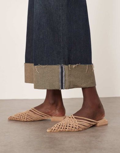 Zadie - Mules plates effet tress en daim de qualit suprieure - Camel - Arrange - Modalova