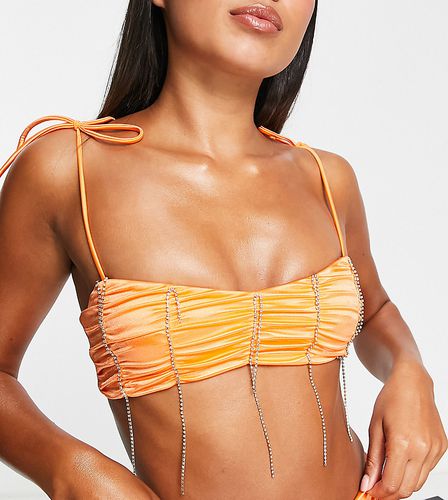 Haut de bikini avec bordures à strass et épaules nouées - Asyou - Modalova