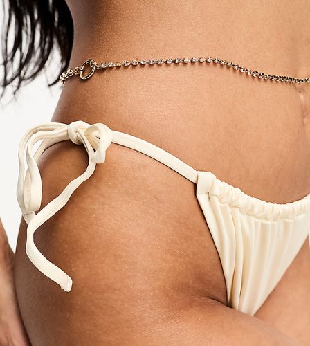 Mix & Match - Bas de bikini froncé noué sur les côtés - Lait - Asyou - Modalova