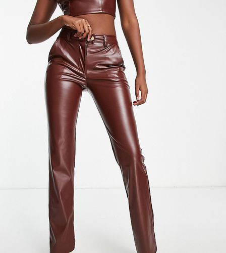 Pantalon droit en PU - Chocolat - Asyou - Modalova