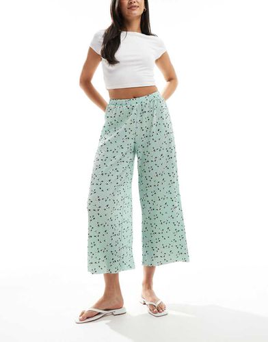 ASOS DESIGN - Jupe-culotte plissée coupe ample - Vert à petites fleurs - Asos Design - Modalova