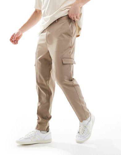 ASOS DESIGN - Pantalon fuselé élégant à poches cargo - Taupe - Asos Design - Modalova