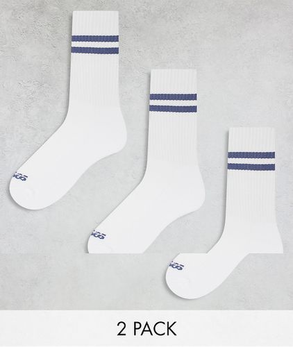 Lot de 3 paires de chaussettes antibactériennes avec deux bandes - et bleu - Asos 4505 - Modalova