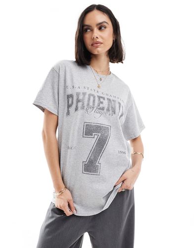 ASOS - T-shirt oversize à imprimé Phoenix 7 - Glace chiné - Asos Design - Modalova
