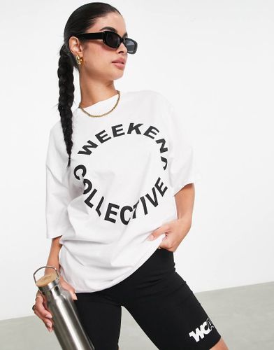 ASOS - Weekend Collective - T-shirt oversize à logo circulaire - - WHITE - Asos Weekend Collective - Modalova