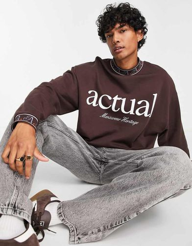 ASOS Actual - Sweat oversize à logo sur les bords-côtes - Asos Design - Modalova