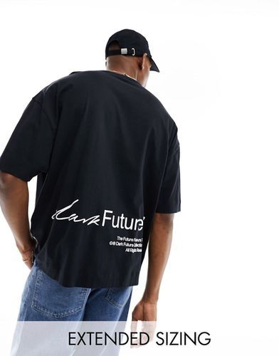 ASOS - Dark Future - T-shirt oversize avec imprimé en bas du dos - Asos Design - Modalova