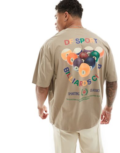 ASOS Dark Future - T-shirt oversize avec imprimé style sport dans le dos - Marron - Asos Design - Modalova