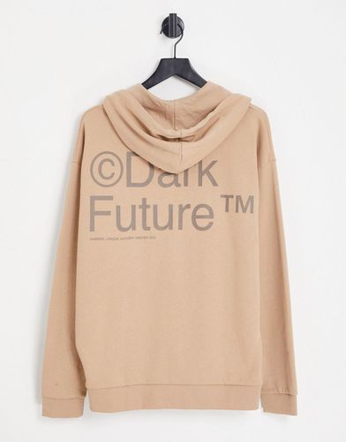 ASOS - Dark Future - Sweat à capuche oversize avec imprimé au dos - Neutre - Asos Design - Modalova