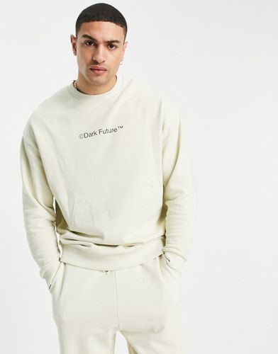 ASOS Dark Future - Sweat oversize avec logo imprimé sur la poitrine - cassé - Asos Design - Modalova