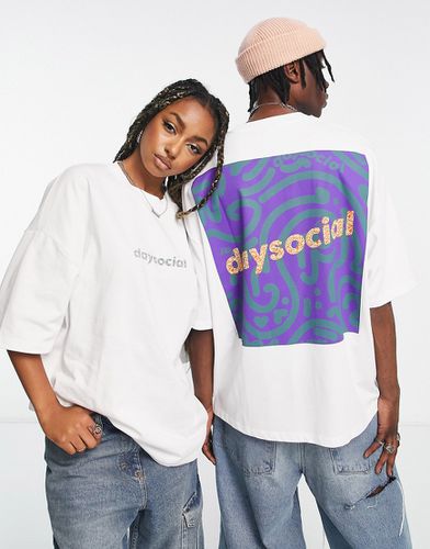 ASOS Daysocial - T-shirt unisexe oversize en jersey épais avec imprimé graphique abstrait au dos - Asos Design - Modalova