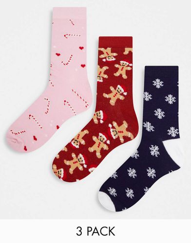 Coffret cadeau avec 3 paires de chaussettes motif Noël - Asos Design - Modalova