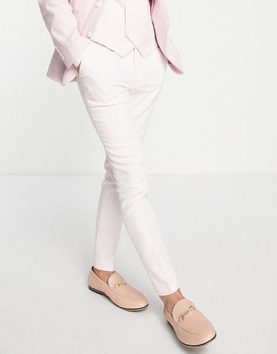 Collection White Colour - Pantalon de costume de mariage d'été ajusté effet hachuré - Asos Design - Modalova