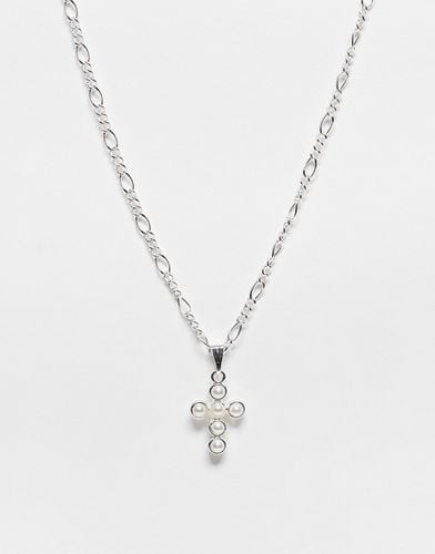 Collier à maille alternée avec pendentif en perle fantaisie - ASOS DESIGN - Modalova