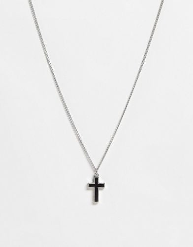 Collier avec pendentif croix noire - ASOS DESIGN - Modalova