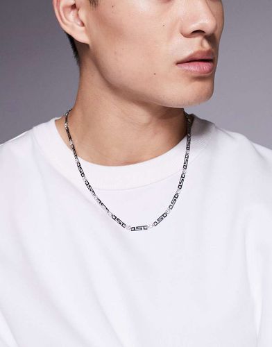 Collier chaîne à vagues grecques et cristaux - Asos Design - Modalova