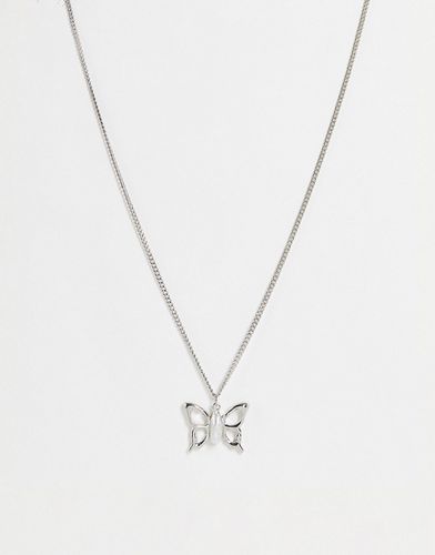 Collier chaîne avec pendentif papillon orné d'une perle fantaisie - ASOS DESIGN - Modalova