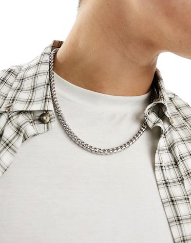 Collier chaîne en acier inoxydable imperméable à maillons carrés - Asos Design - Modalova