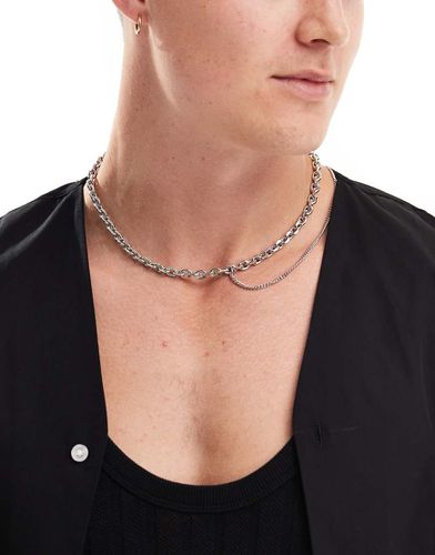 Collier chaîne effet accumulé - Asos Design - Modalova