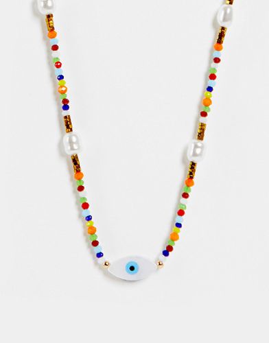 Collier de perles à motif ail imprimé - Asos Design - Modalova