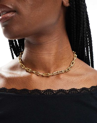 Collier en acier inoxydable imperméable à maillons texturés - Asos Design - Modalova