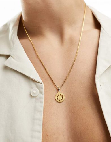 Collier en acier inoxydable imperméable avec pendentif rond - Asos Design - Modalova