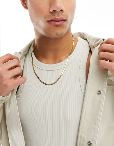 Collier en acier inoxydable résistant à l'eau avec maillons plats - Asos Design - Modalova