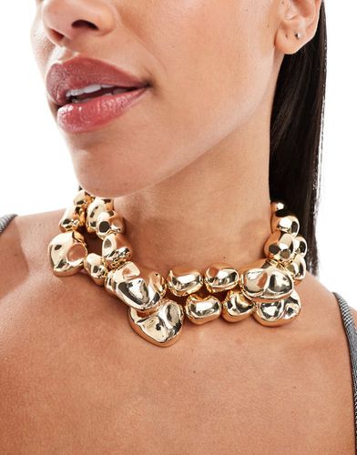 Collier ras de cou double-rang avec perles effet fondu - Asos Design - Modalova