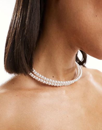 Collier ras de cou style torque avec perles fantaisie - Asos Design - Modalova