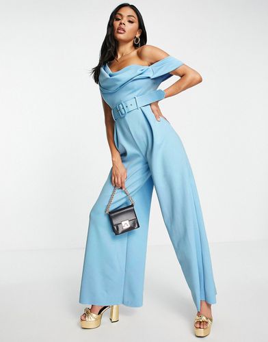 Combinaison asymétrique style jupe-culotte en tissu aspect néoprène - clair - Asos Design - Modalova