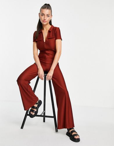 Combinaison style années 70 zippée sur le devant - Asos Design - Modalova