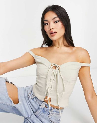 Corset lacé sur le devant - Taupe - Asos Design - Modalova