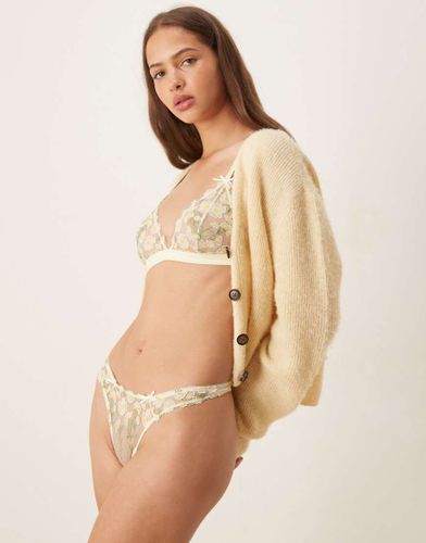 Camille - String avec marguerites brodes de qualit suprieure - Asos Design - Modalova