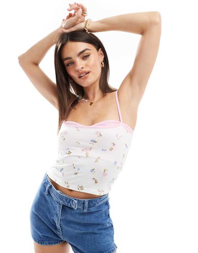 Caraco à encolure contrastante et petites fleurs - Asos Design - Modalova