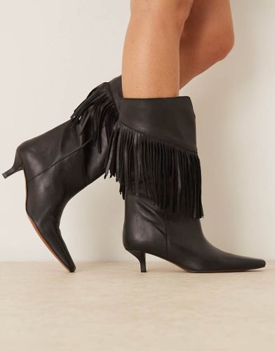 Carmine - Bottes hauteur genou en cuir  franges - Asos Design - Modalova