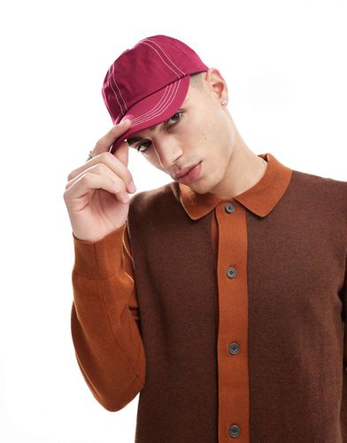 Casquette douce au toucher à coutures contrastantes - Bordeaux - Asos Design - Modalova