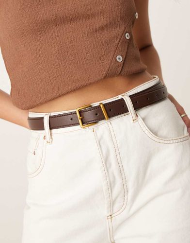 Ceinture pour taille et hanches avec boucle carre - Chocolat - Asos Design - Modalova