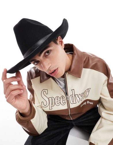 Chapeau de cow-boy avec bande en similicuir - Asos Design - Modalova