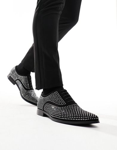 Chaussures habillées à lacets en imitation daim avec strass argentés - Asos Design - Modalova
