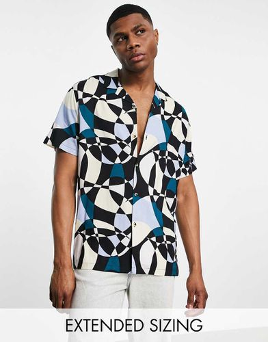 Chemise à imprimé géométrique abstrait et col à revers - Asos Design - Modalova