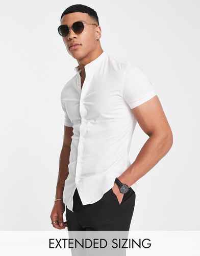 Chemise ajustée à col grand-père - Asos Design - Modalova