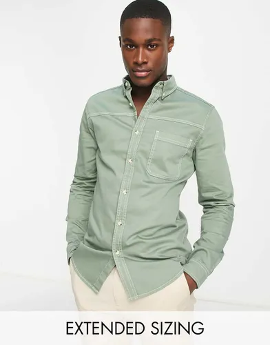 Chemise ajustée en jean - sauge - Asos Design - Modalova