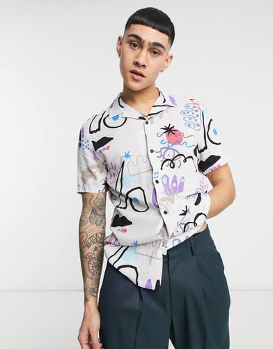 Chemise coupe classique à imprimé griffonnage - Asos Design - Modalova