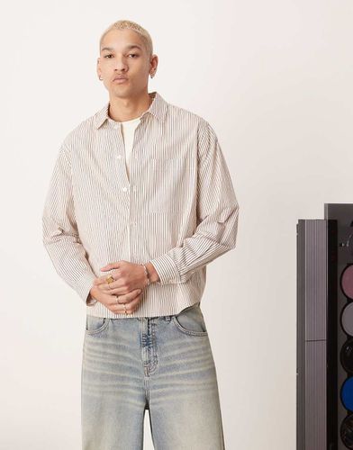 Chemise courte décontractée à rayures - Crème - Asos Design - Modalova