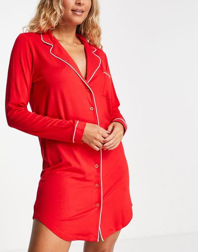 Chemise de nuit en viscose à liserés contrastants - Asos Design - Modalova