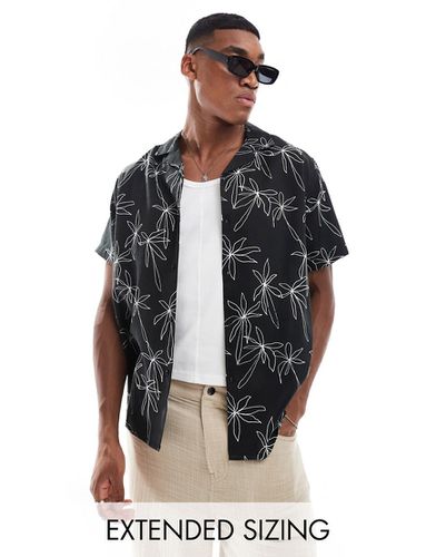 Chemise de plage décontractée avec col à revers et imprimé feuilles de palmier - Asos Design - Modalova