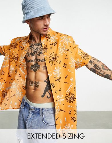 Chemise décontractée à imprimé fleurs façon dessin - Asos Design - Modalova