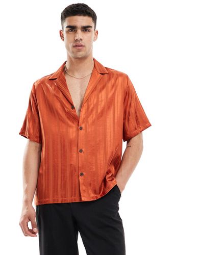 Chemise décontractée à manches courtes - Orange jacquard - Asos Design - Modalova